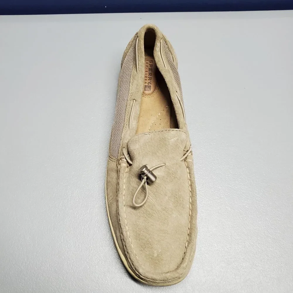 SPERRY Top Spider Nautical Boat Shoes Womens Size 10 Gray‎ Suede Slip On 9453333